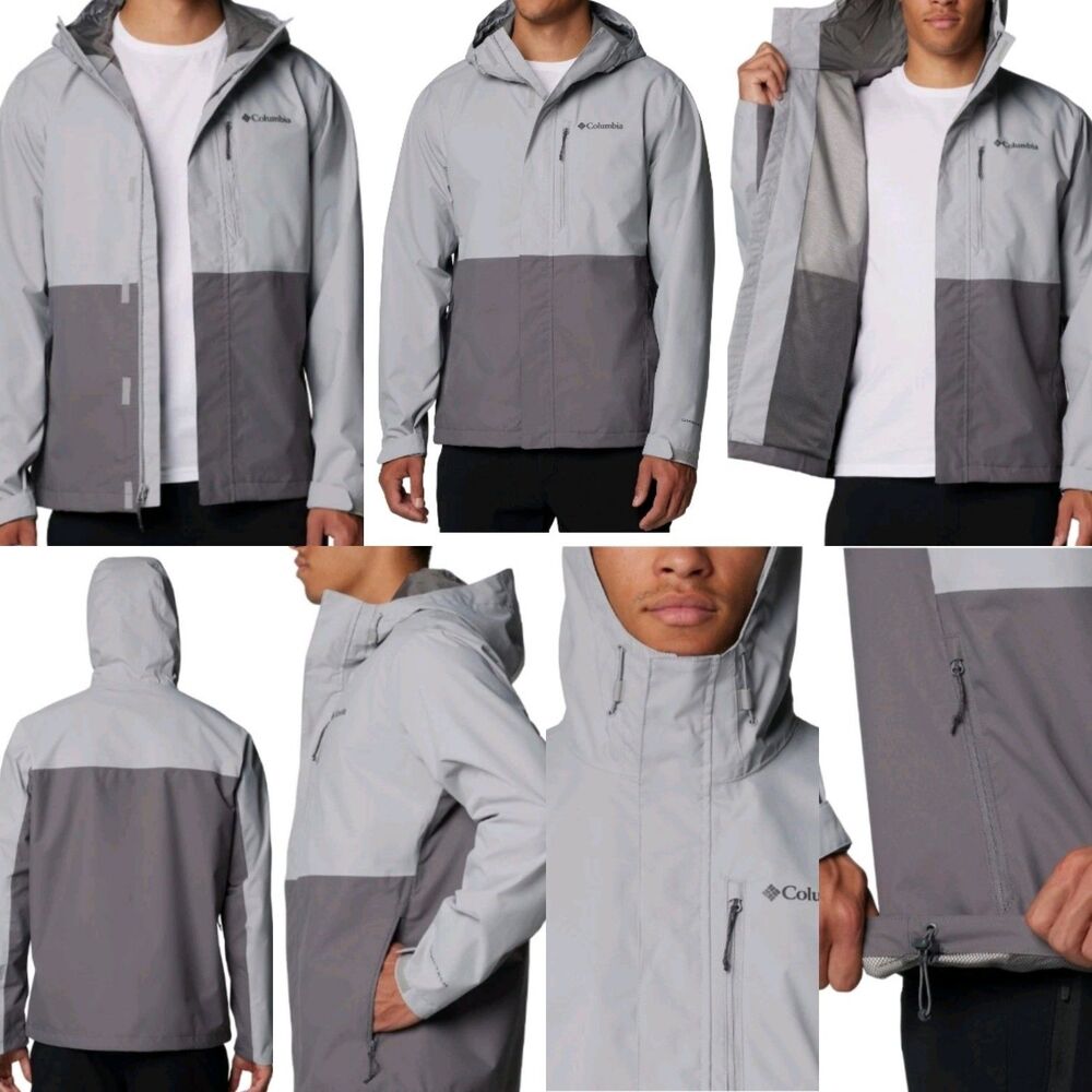 Columbia 208934 Men's Hikebound II Jacket Size Medium Gray Waterproof Packable